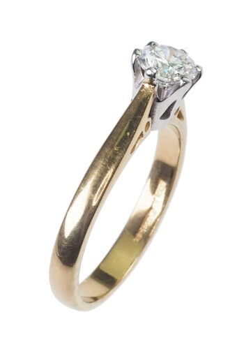 Datiert 1971 - Brillant Solitär Vintage-Verlobungsring – Bild 3