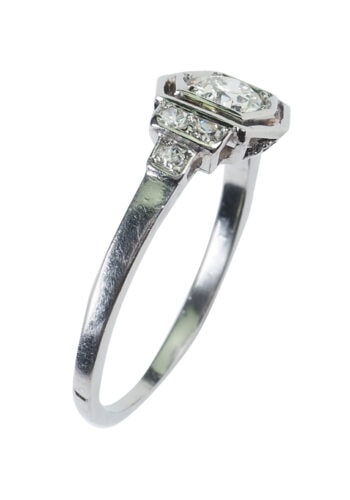 Um 1920 - Französischer Diamantring / Art déco Verlobungsring – Bild 4