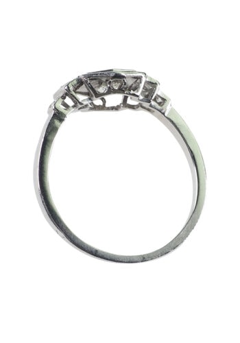 Um 1920 - Französischer Diamantring / Art déco Verlobungsring – Bild 5