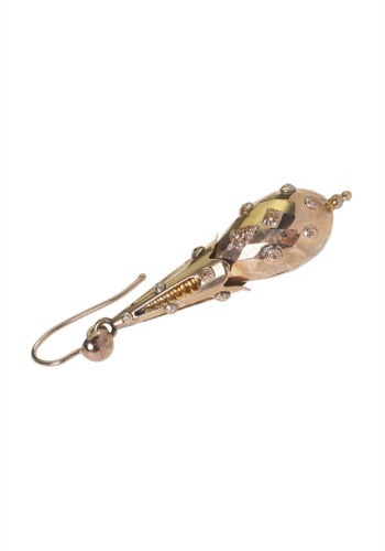 Um 1870 - "Etruscan Revival" Goldohrringe, Viktorianisches England – Bild 4