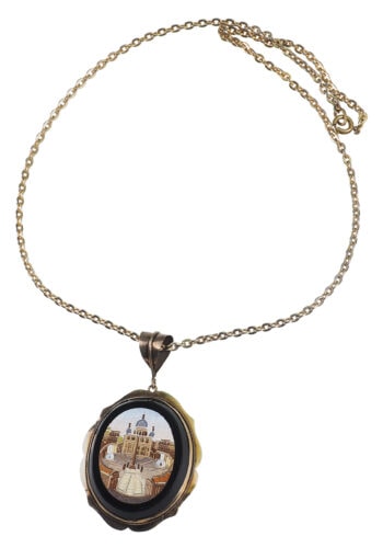 Um 1870 - Mikromosaike Set, Collier & Ohrringe England/Italien – Bild 5