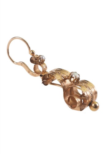 Um 1820 - Französische Roségoldohrringe mit Perlen – Bild 4