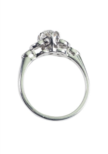 Um 1960 - Diamant Solitär Halbkaräter Verlobungsring – Bild 5