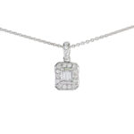 Vintage Anhänger mit Diamanten aus 14 Karat Weißgold