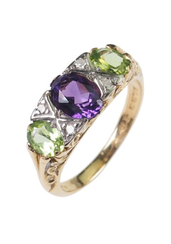 ** VERKAUFT ** Datiert 1902 - Suffragettenschmuck 18 ct. Goldring – Bild 3