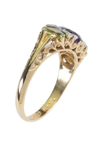 ** VERKAUFT ** Datiert 1902 - Suffragettenschmuck 18 ct. Goldring – Bild 4