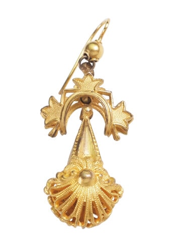 Um 1870 - Vergoldete / Goldohrringe Victorian England – Bild 4