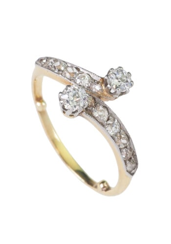 Um 1910 - "You+Me" Diamantring / Verlobungsring aus 18 ct. Gold – Bild 3