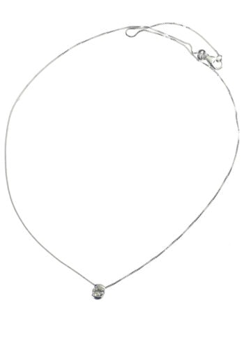 Um 1980 - Brillant Solitaire Anhänger mit Goldkette – Bild 3