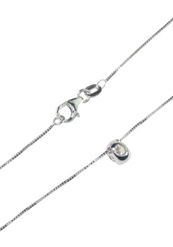 Um 1980 - Brillant Solitaire Anhänger mit Goldkette – Bild 4