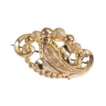 Biedermeier Brosche aus Schaumgold