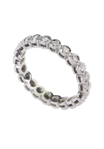 Um 1960 - Französischer Eternityring / Memoryring mit Diamanten, Weißgold – Bild 3