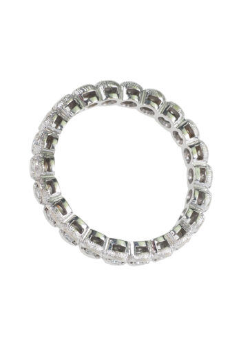 Um 1960 - Französischer Eternityring / Memoryring mit Diamanten, Weißgold – Bild 4