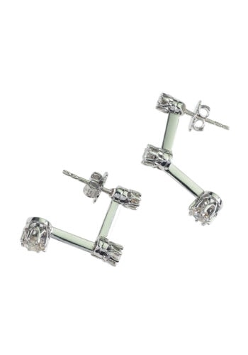 Um 1930 - Art déco Diamantohrringe aus 585 Weißgold – Bild 3