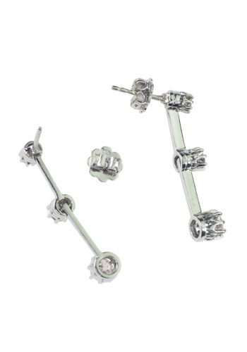 Um 1930 - Art déco Diamantohrringe aus 585 Weißgold – Bild 4