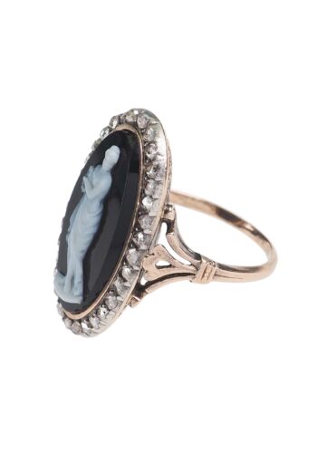 Um 1880 - Onyxkamee Goldring, französisch – Bild 4