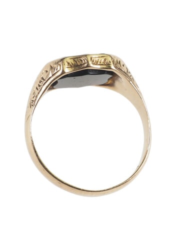 ** VERKAUFT ** Datiert 1892 - Viktorianischer Bloodstone Siegelring – Bild 4