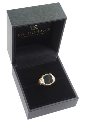 ** VERKAUFT ** Datiert 1892 - Viktorianischer Bloodstone Siegelring – Bild 5