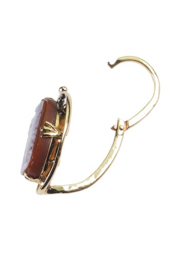 Um 1840 - Karneol-Steinkameen Goldohrringe, Französisch – Bild 4