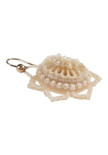Um 1850 - Saatperlen-Ohrringe, viktorianischer Brautschmuck – Bild 4