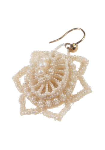Um 1850 - Saatperlen-Ohrringe, viktorianischer Brautschmuck – Bild 5