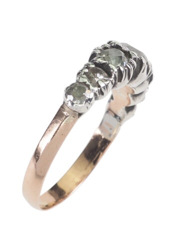 Datiert 1753 - Französischer Diamantring aus Roségold & Silber – Bild 4