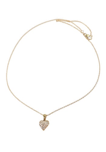 Um 1970 - Herzanhänger mit Diamanten, inklusive Goldkette – Bild 3