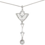 Belle Époque Anhänger mit Altschliff-Diamanten aus 18 Karat Weißgold