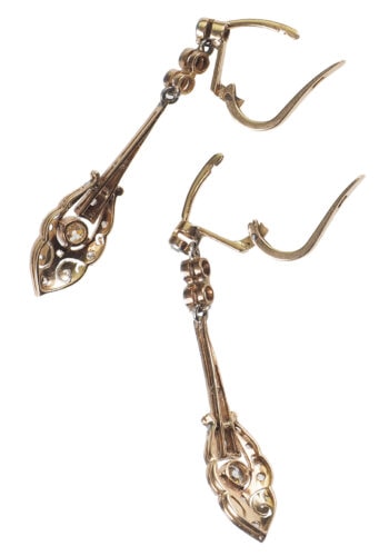 Um 1925 - Art déco Diamantohrringe, Niederländisch – Bild 5