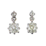 Edwardianische Ohrringe mit Diamanten aus 18 Karat Gold