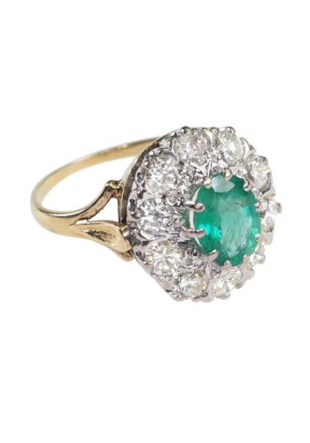 Datiert 1976 - Smaragd & Brillanten Verlobungsring Daisy – Bild 3