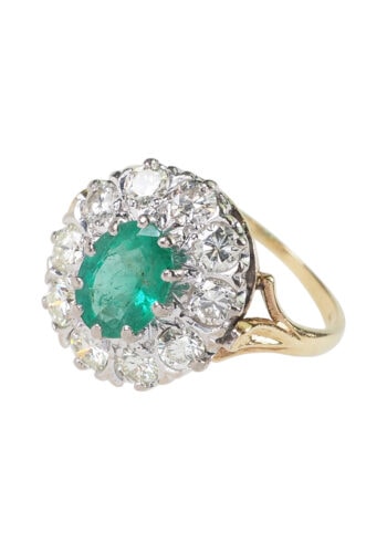 Datiert 1976 - Smaragd & Brillanten Verlobungsring Daisy – Bild 4