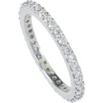 Vintage Ehering mit Diamanten aus Platin