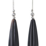 Art Déco Ohrringe mit Onyx und Diamanten aus 14 Karat Gold