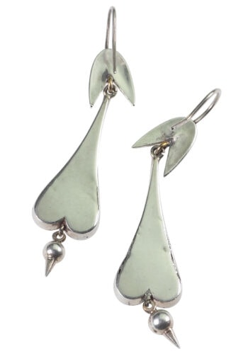 Um 1880 - Sterlingsilber & Emaille Ohrringe, Viktorianisch – Bild 4