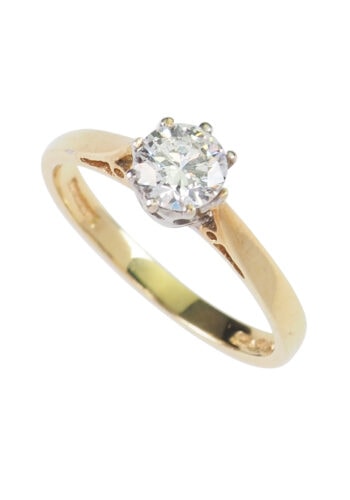 Um 1970 - Vintage Halbkaräter Solitär Diamant Verlobungsring – Bild 4