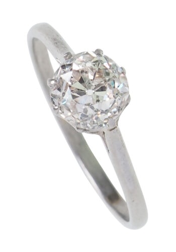 Um 1950 - Solitär Diamant Verlobungsring, inkl. Diamantbericht! – Bild 4