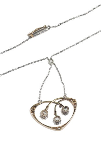 Um 1900 - Diamantcollier aus dem Jugendstil, Platin & 585er Gold – Bild 5