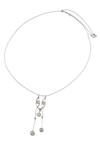 Um 1910 - Negligé Gold & Diamantanhänger mit Weißgoldkette – Bild 3