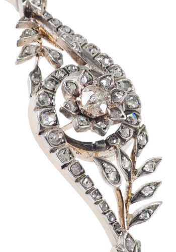 ** VERKAUFT ** Um 1870 - Französischer Diamantarmreif, Gold & Silber – Bild 4