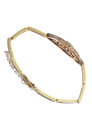 Um 1920 - Art deco Armband mit Saphir & Diamanten, Englisch – Bild 4