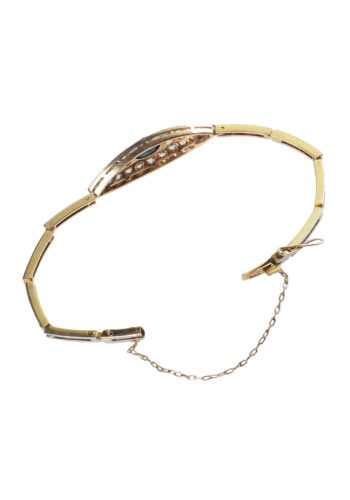 Um 1920 - Art deco Armband mit Saphir & Diamanten, Englisch – Bild 5