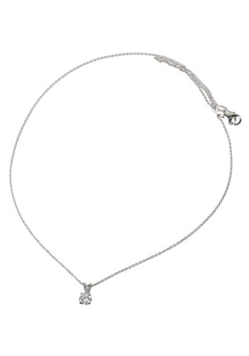 Um 1980 - Halbkaräter Solitär Brillant Kettenanhänger – Bild 3