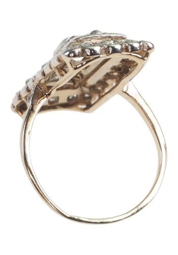 Um 1920 - Art Deco Diamantring aus 14 ct. Gelbgold & Platin – Bild 5