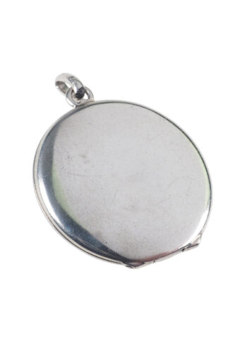 Um 1930 - Norwegisches Silber & Emaillemedaillon "Blumenkorb" – Bild 4