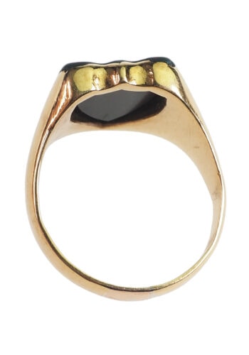 Um 1900 - Spätviktorianischer Bloodstone Siegelring, 15 ct. Gold – Bild 4