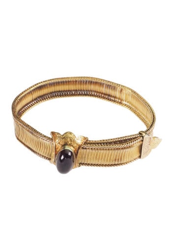 Um 1850 - 15 ct. Gold Armband mit Granatcabochon, Viktorianisch – Bild 3