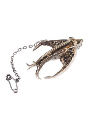 Um 1890 - Diamantbrosche "Schwalbe" aus Gelbgold & Silber – Bild 6