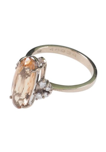 Um 1950 - Sherry-Topas & Diamanten Vintage Verlobungsring, Englisch – Bild 4