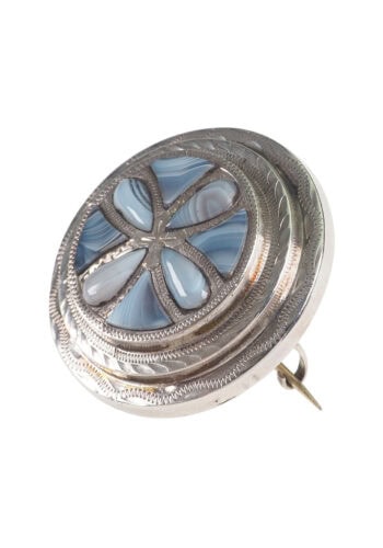 Um 1870 - Pebbles Schmuckset Brosche & Ohrringe – Bild 4